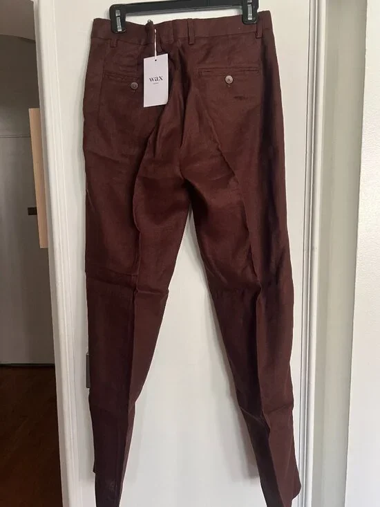 WAX London - Alp Linen Trousers - Col Merlot - BNWT - Picture 15 of 16